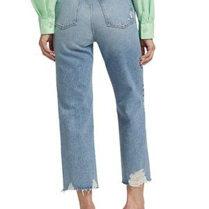 NWT Pistola Cassie High-Rise Distressed Straight Crop Jeans Size: 29